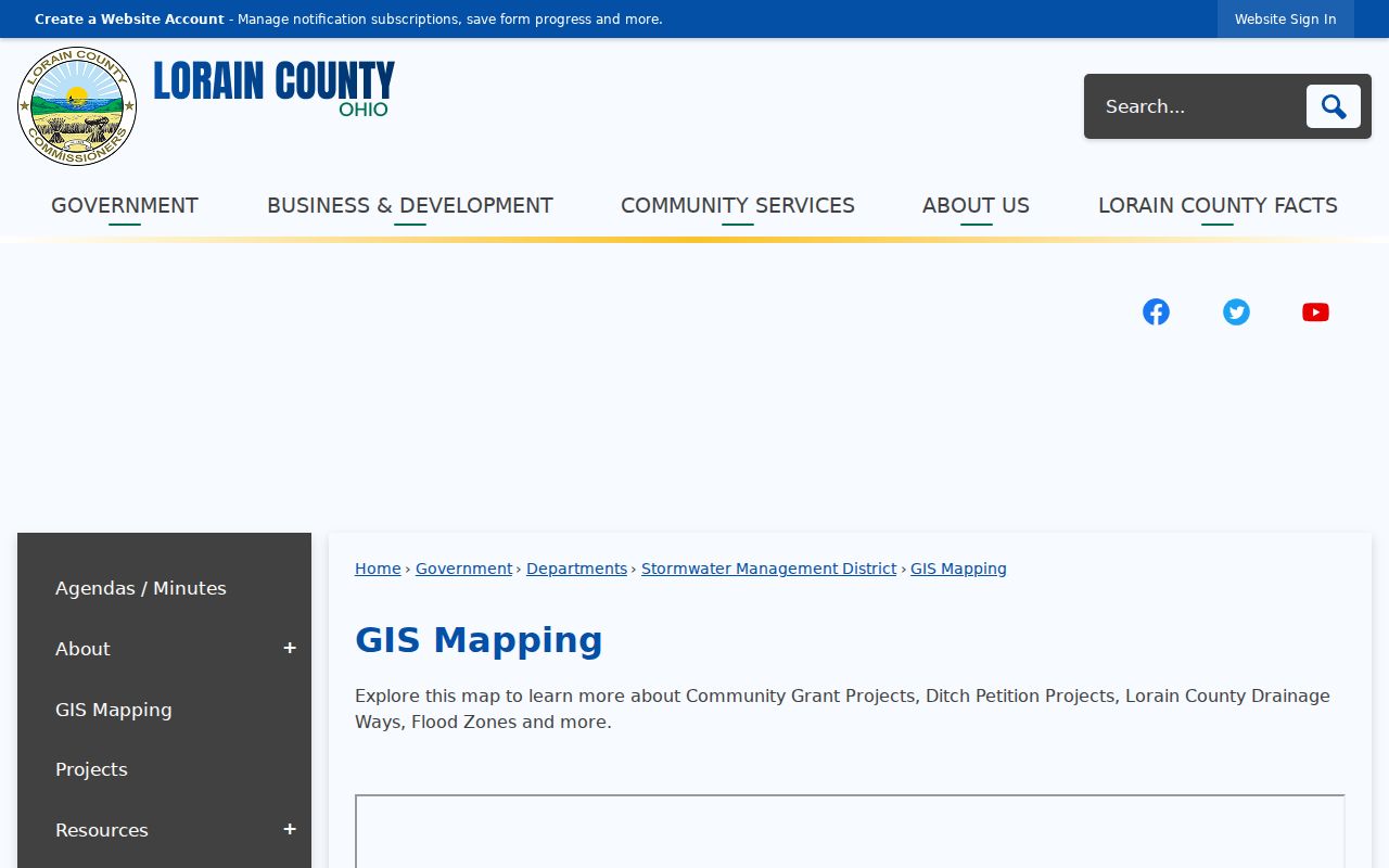 Avon Lake street directory reference to Lorain County GIS mapping